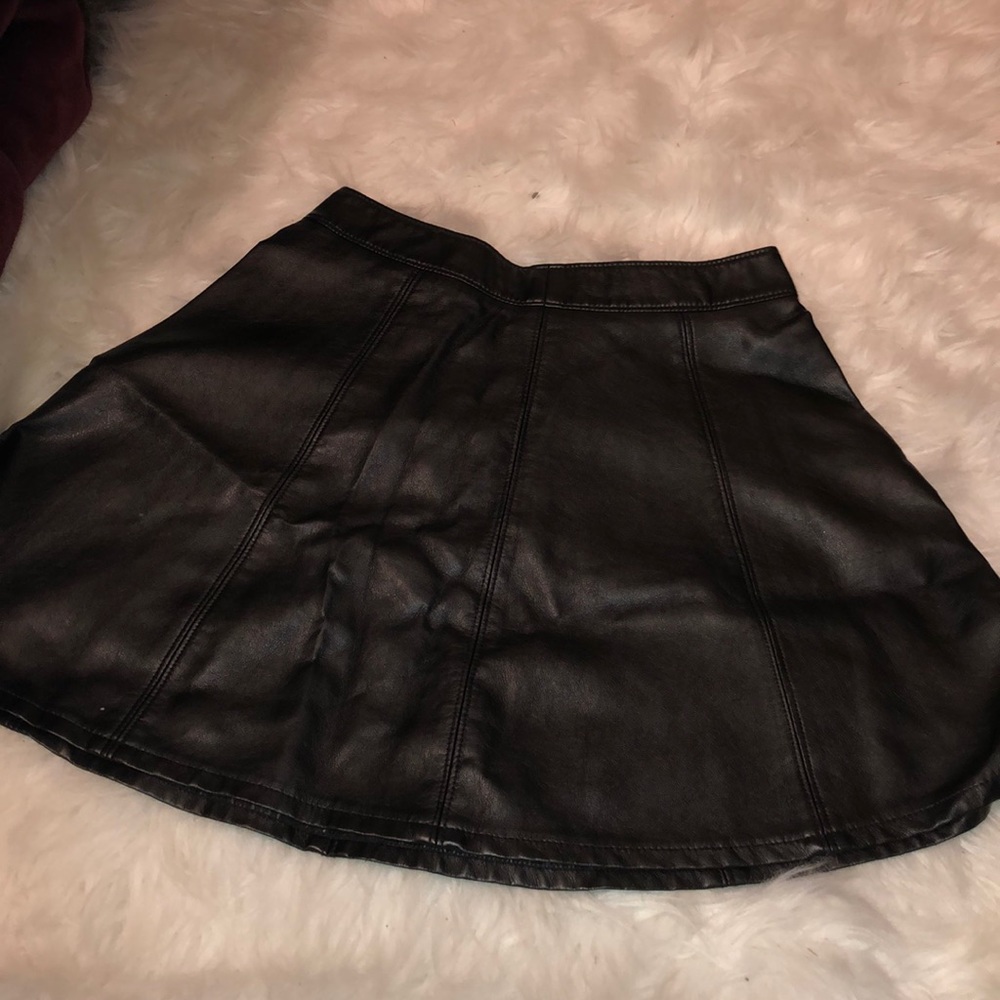 Black leather flowey skirt